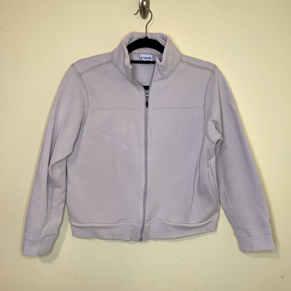 Columbia Beige Full Zip Collared Sweatshirt Women’s Size Small